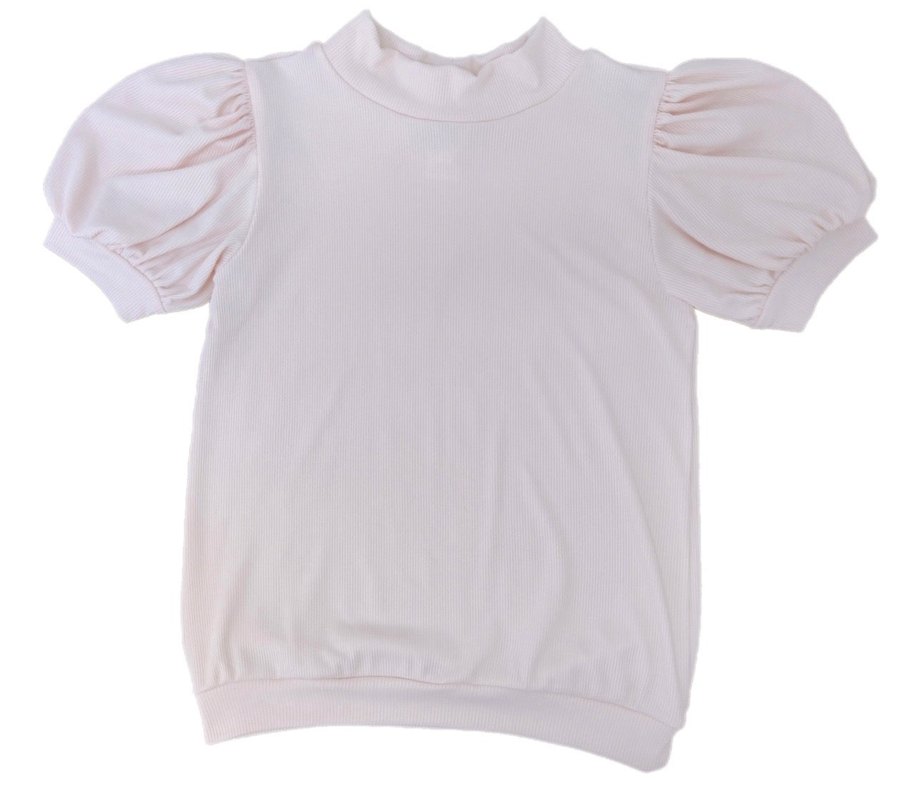 Ribbed Pink Puff Sleeve Blouse (Sizes 7,8,10,12)