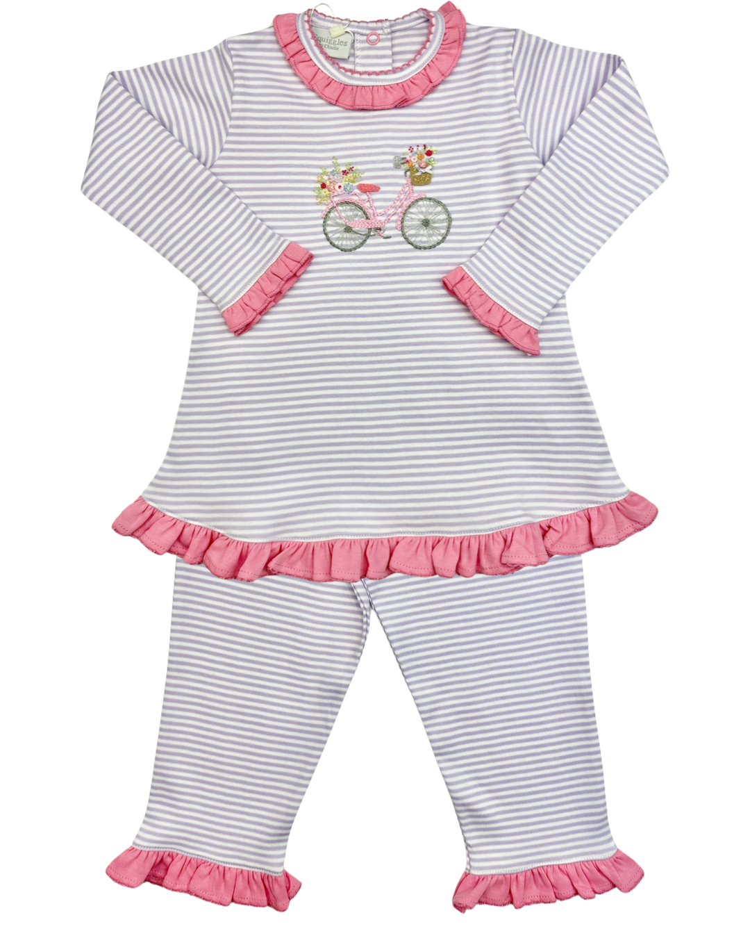 Bicycle & Flowers Ruffled Pant Set (2T,3T,4T)