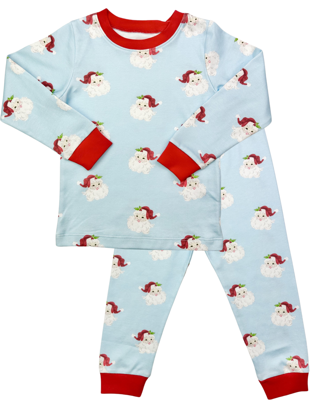 Two Piece Boy Jammies - Santa Knit  (Size 6)