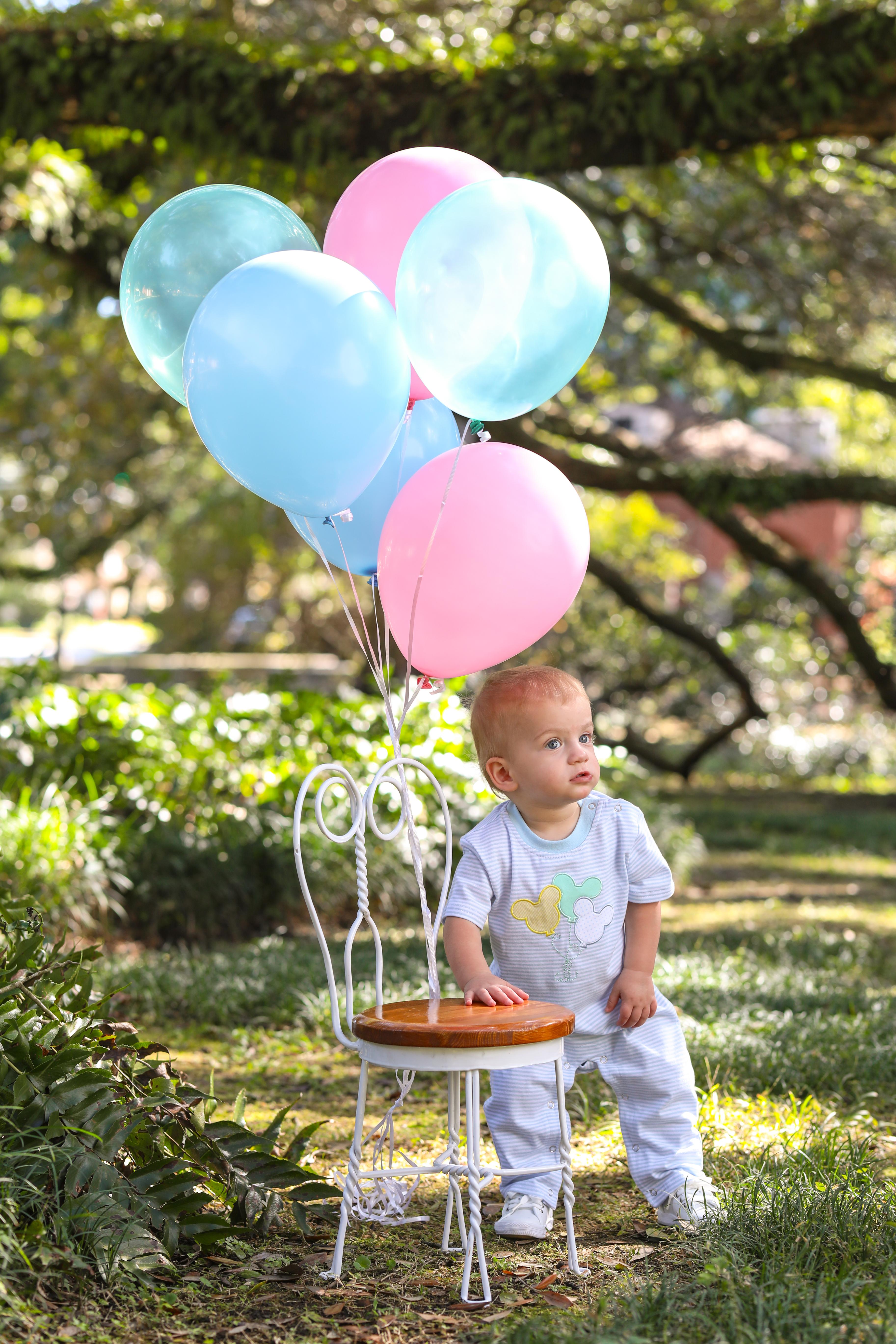 Mouse Balloon Applique Boy Romper (9M,12M,24M,2T)