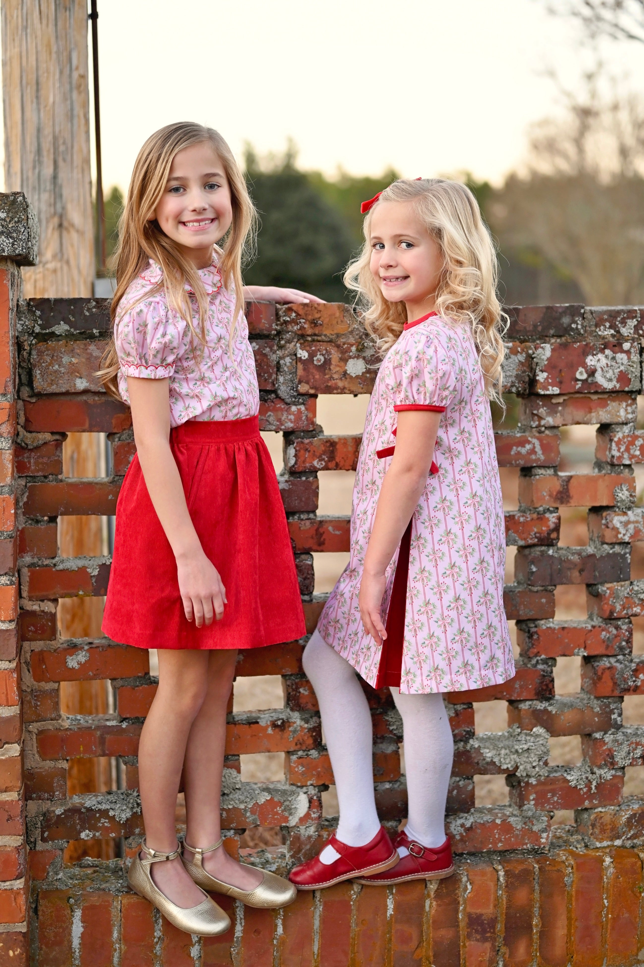 CeCe Skirt Set - Holiday Floral (Sizes 7 & 8)