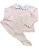 Bow Front Footed Pant Set - Pink (3M,9M)