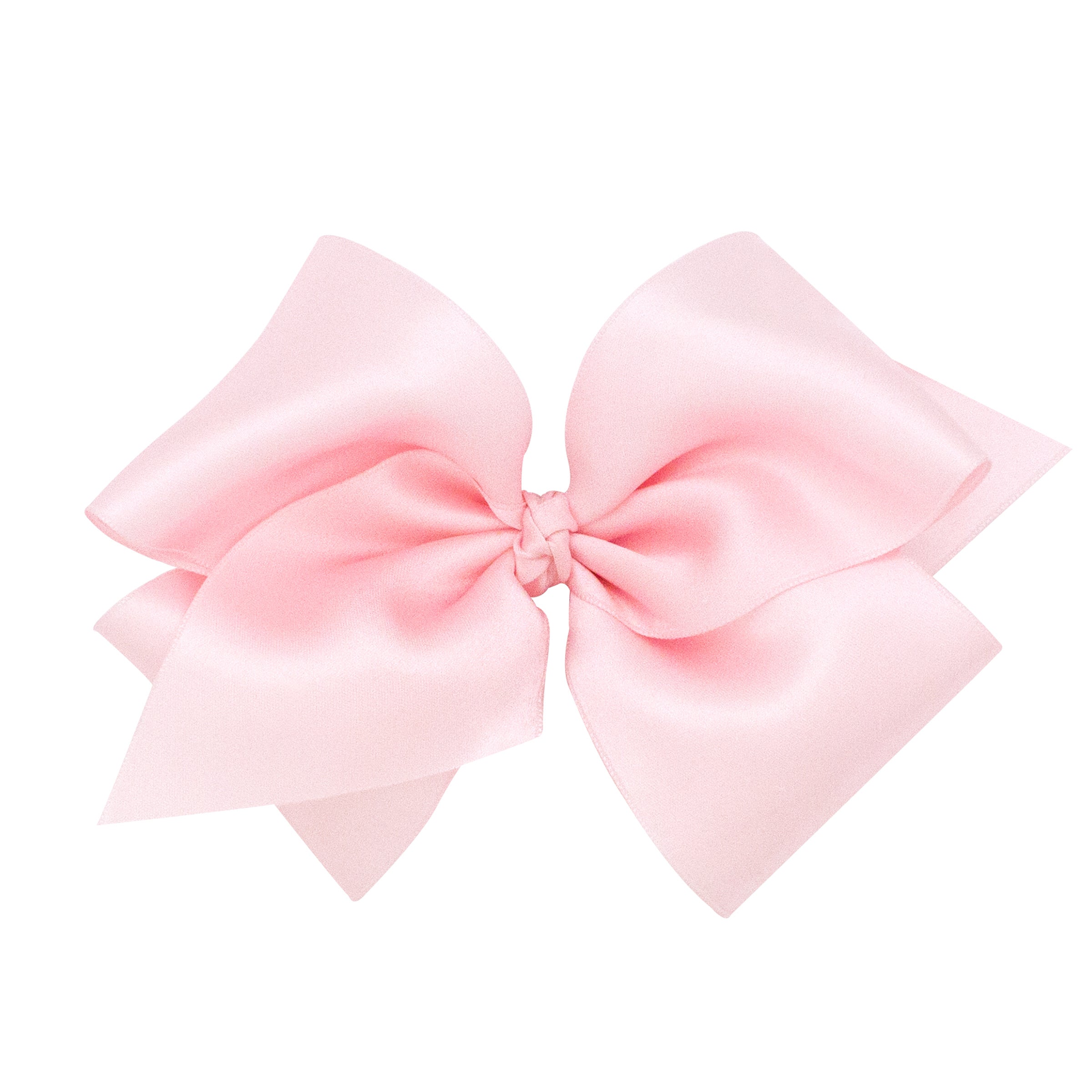French Satin Bow With Knot - Light Pink