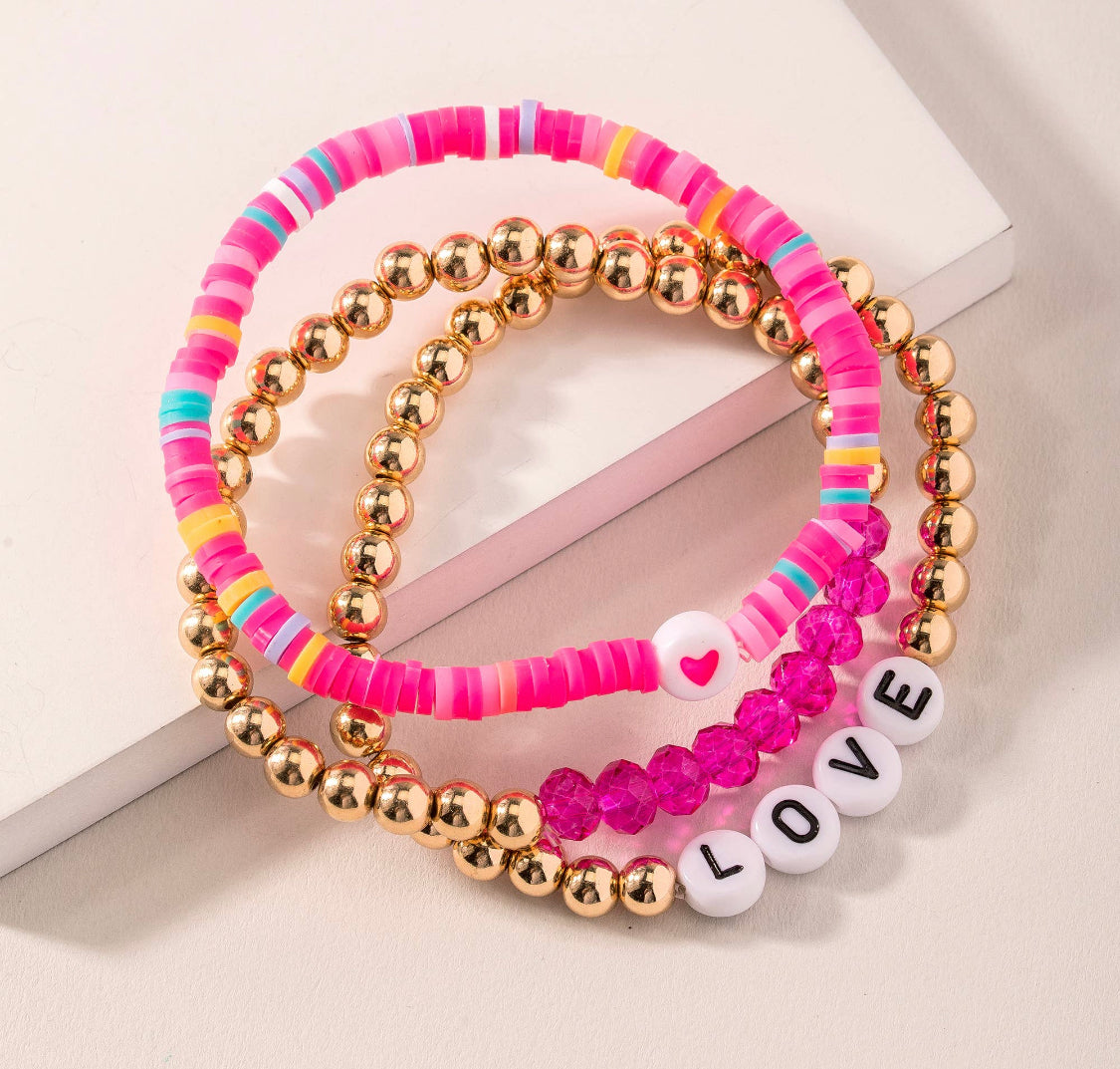 Beaded Bracelet Set - LOVE