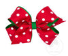 Red & White Dot With Green Medium Bow