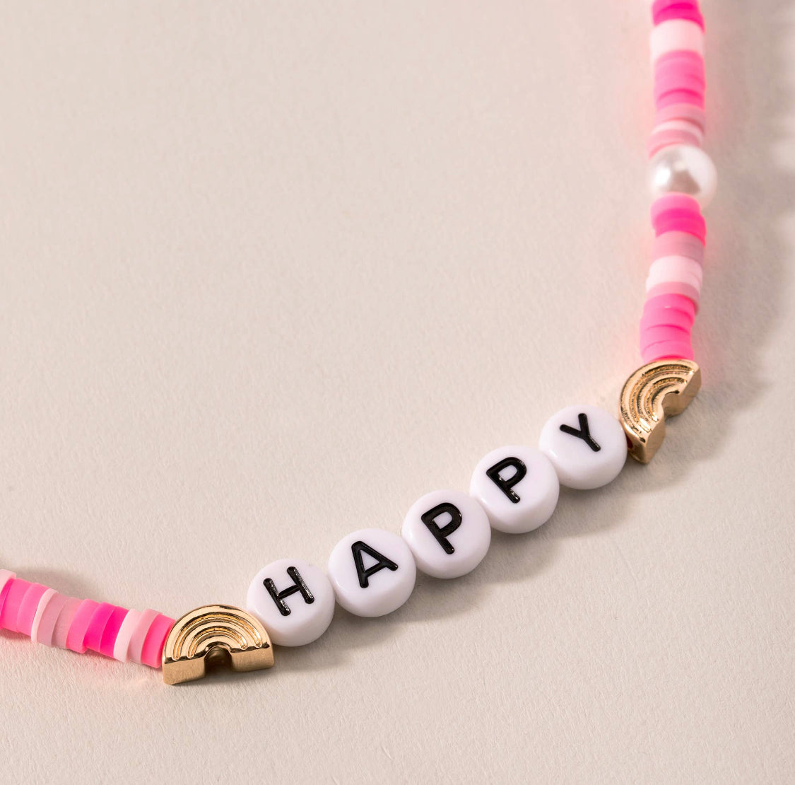 Beaded Necklace - HAPPY