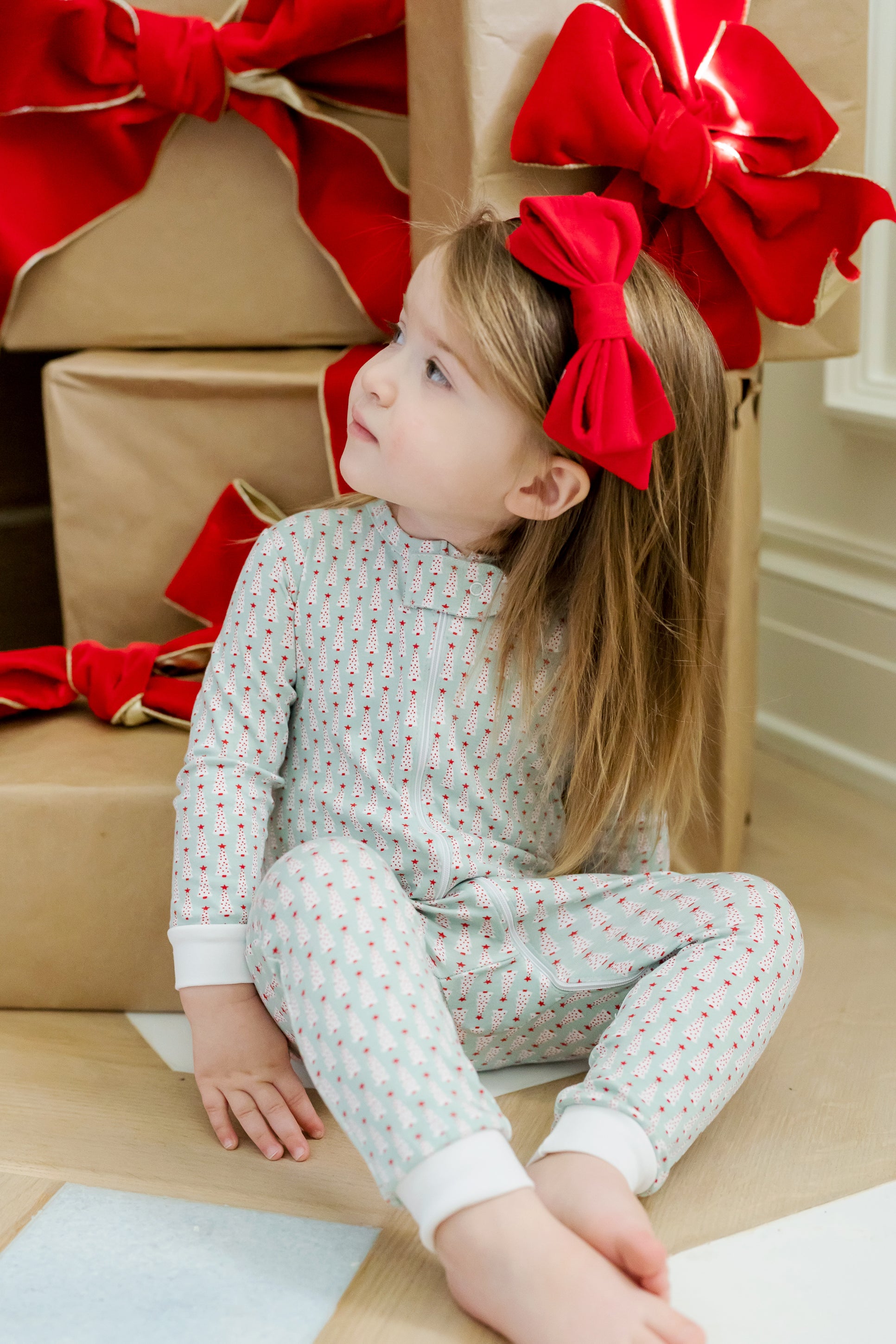 Parker Zippered Pajama - Festive Christmas Tree (3/6M,9/12M)
